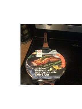 MasterChef 4-Qt Non-Stick Cast Aluminum Sauté Pan*Glass Lid*Soft-Grip Handle*NIP